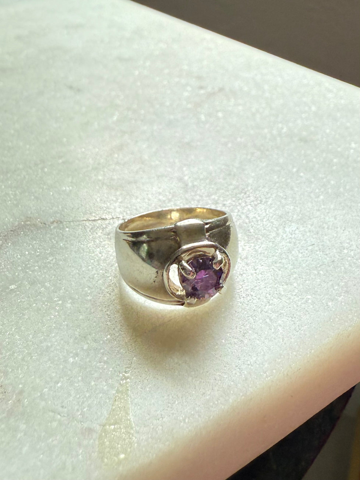 Vintage Amethyst Sterling Silver Ring Size 5