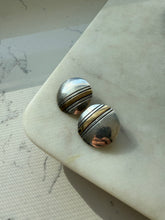 Load image into Gallery viewer, Vintage Herbert Begay Sterling &amp; 14k Gold Disc Earrings

