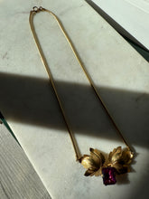 Load image into Gallery viewer, Forstner 1/20 12k Gold Filled Purple Czech Glass Necklace 16”
