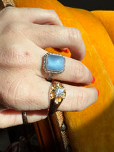 Load image into Gallery viewer, Antique Blue Sterling Silver Ring Size 8
