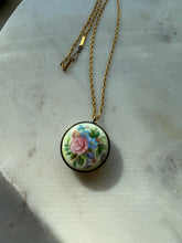 Load image into Gallery viewer, Enamel Floral Goldtone Costume Necklace 20”

