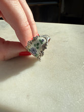 Load image into Gallery viewer, Floral Enamel Sterling Silver Ring Size 9.75
