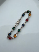 Load image into Gallery viewer, Rainbow Sterling Silver Bracelet 7.25”
