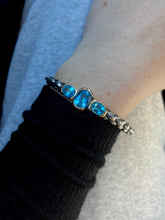 Load image into Gallery viewer, Blue Topaz Sterling Silver Bangle Bracelet
