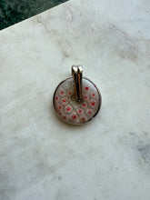 Load image into Gallery viewer, Donut Millefiori Glass Red White Sterling Silver Pendant
