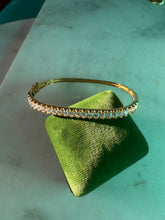 Load image into Gallery viewer, Gold Vermeil CZ Bangle Bracelet 7”
