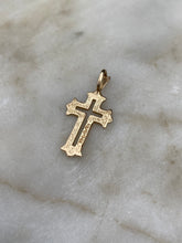 Load image into Gallery viewer, Michael Anthony 1987 Black Enamel 14k Gold Cross Pendant
