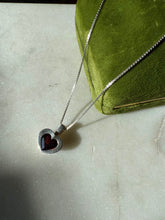 Load image into Gallery viewer, Garnet Heart Sterling Silver Necklace
