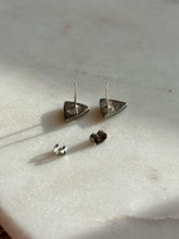 Load image into Gallery viewer, Opal Inlay Sterling Silver Triangle Earrings
