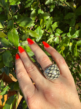 Load image into Gallery viewer, Sterling &amp; Resin Dome Ring Size 6.25
