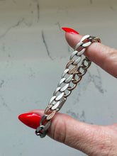 Load image into Gallery viewer, Sterling Silver Two-Tone Cuban Link Bracelet 8”
