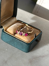 Load image into Gallery viewer, Antique 18k Yellow Gold Ruby &amp; Diamond Ring Size 9.25
