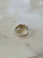 Load image into Gallery viewer, Black Enamel Double Heart Sterling Silver Ring Size 5.25
