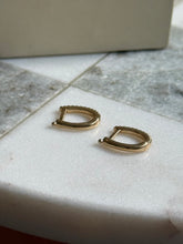 Load image into Gallery viewer, Vintage BH 14k Yellow Gold Dangle Hoop Earrings
