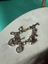 Load image into Gallery viewer, Chunky Solid Sterling Silver Charm Bracelet 7.5”
