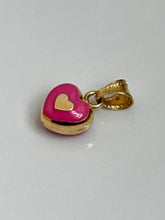 Load image into Gallery viewer, Italian Pink Enamel 14k Gold Heart

