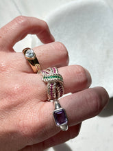 Load image into Gallery viewer, Emerald &amp; Ruby Sterling Silver Ring Size 7
