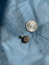 Load image into Gallery viewer, Puffy Blue &amp; White Flower 18k Gold Charm
