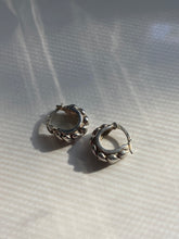 Load image into Gallery viewer, Mini Heart Sterling Silver Hoop Earrings
