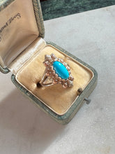 Load image into Gallery viewer, Turquoise Sterling Silver &amp; 12k Gold Ring Size 10.5
