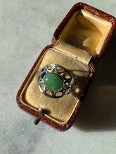 Load image into Gallery viewer, Green Sterling Silver Ring Size 10.5
