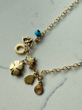 Load image into Gallery viewer, All The Luck You Can Get Gold Vermeil Charm Necklace 18”

