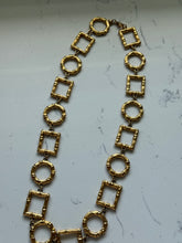 Load image into Gallery viewer, Monet Vintage Goldtone Bamboo Link Necklace 25”
