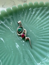 Load image into Gallery viewer, Ruby &amp; Emerald Sterling Silver Pendant
