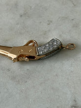 Load image into Gallery viewer, Vintage Solid 14k Two-Tone Gold .75ctw Diamond Pistol Pendant
