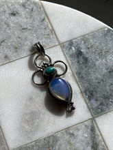 Load image into Gallery viewer, Moonstone &amp; Turquoise Sterling Silver Pendant
