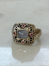 Load image into Gallery viewer, Chunky Sterling &amp; 18k Gold Ring Size 10
