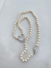 Load image into Gallery viewer, Pearl Sterling Silver Heart Necklace
