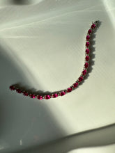 Load image into Gallery viewer, Pink Sterling Silver Tennis Bracelet 7.25”
