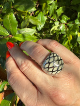 Load image into Gallery viewer, Sterling &amp; Resin Dome Ring Size 6.25
