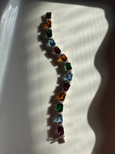 Load image into Gallery viewer, Multicolor Gemstone Sterling Silver Bracelet 7.25”
