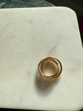 Load image into Gallery viewer, CZ Gold Vermeil Double Band Ring Size 9.25

