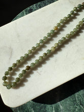 Load image into Gallery viewer, Vintage Sterling Silver Jade Bead Necklace 21”

