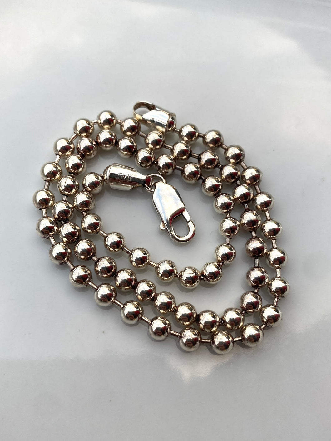 Ball Chain Vintage Sterling Silver Necklace