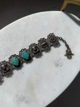 Load image into Gallery viewer, Egyptian Revival Silver Plate Scarab Beetle Bracelet
