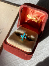 Load image into Gallery viewer, Early 1900s 14k Gold Turquoise Cabochon Cross Ring
