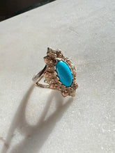 Load image into Gallery viewer, Turquoise Sterling Silver &amp; 12k Gold Ring Size 10.5
