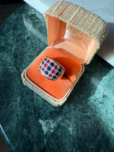 Load image into Gallery viewer, Gold Vermeil Red Blue Stone Ring Size 9.25
