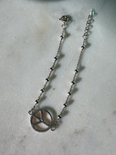 Load image into Gallery viewer, Peace Sign Sterling Silver Bracelet 7.5”

