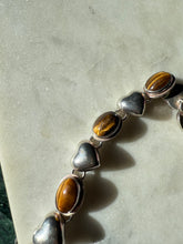 Load image into Gallery viewer, Tigers Eye Sterling Silver Heart Bracelet 7.75”
