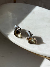 Load image into Gallery viewer, Two-Tone Sterling Silver Omega Back Earrings
