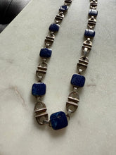 Load image into Gallery viewer, Vintage Lapis 950 Silver Chain 18.5”
