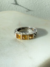 Load image into Gallery viewer, Italian Citrine Sterling Silver &amp; 18k Gold Ring Size 7
