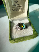 Load image into Gallery viewer, Peridot Sterling Silver &amp; 18k Gold Ring Size 6.5
