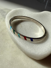 Load image into Gallery viewer, Mexico Multistone Inlay Sterling Bangle
