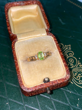 Load image into Gallery viewer, Peridot Diamond Vintage 14k Gold Ring
